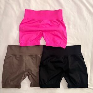 Women's Shorts Set - Pink, Brown, and Black